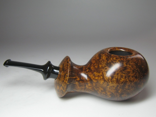 77kf177 陶器製？ 鼈甲 銀巻 写す パイプ 共袋付 喫煙具